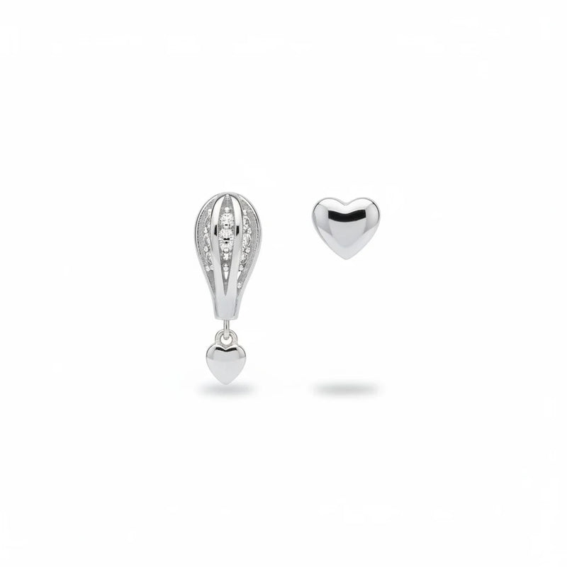 ARETE AMOR EN GLOBO DUO PLATA