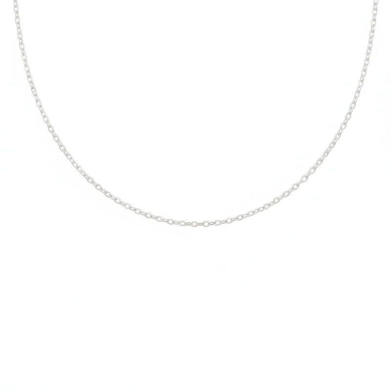CADENA AROS 1X1 45CM PLATA ITA