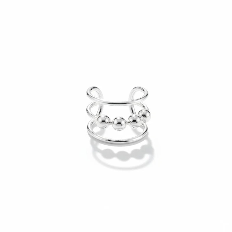 A EARCUFF BALINES TWO LINE PLATA