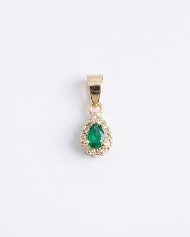 DIJE GOTA VERDE ESMERALDA 1CM