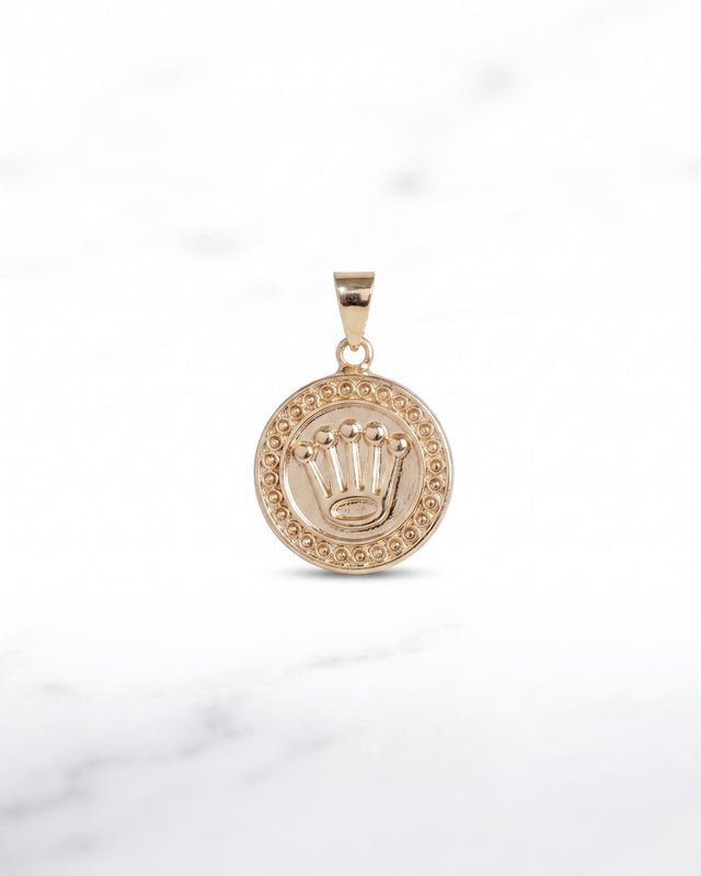 DIJE MEDALLA CORONA LISA RX 1.8CM