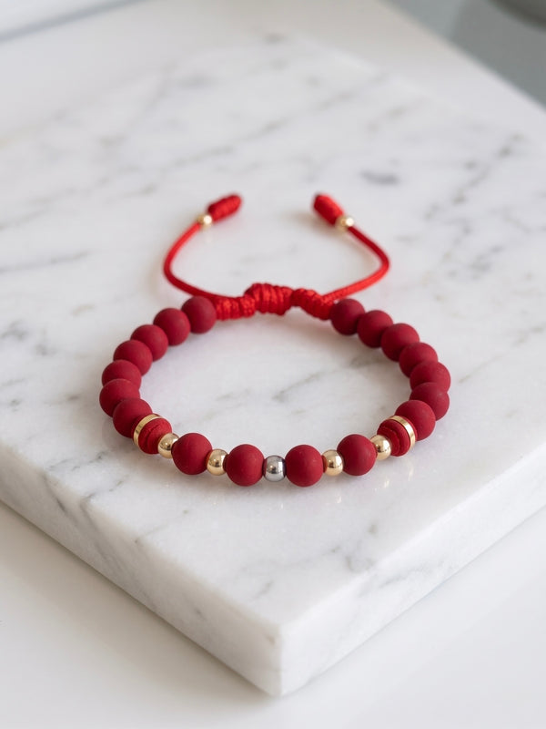 BRAZALETE DOS TONOS NEO 6MM-4MM ROJO