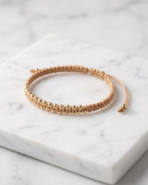 BRAZALETE TRENZA 3MM BEIGE