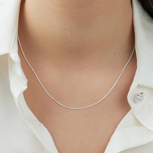 CADENA CUBANITA 45CM PLATA