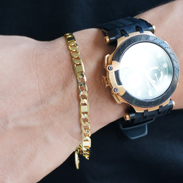 PULSERA ESPECIAL CUBANA ESC 6MM 19CM