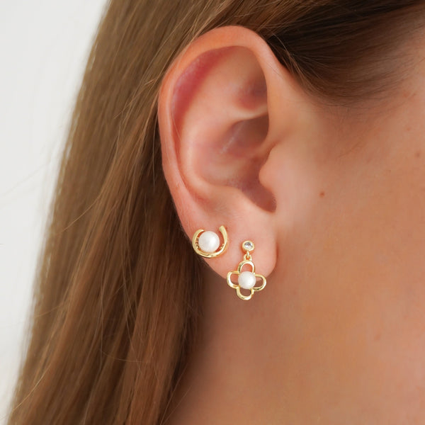 SET ARETES PERLA