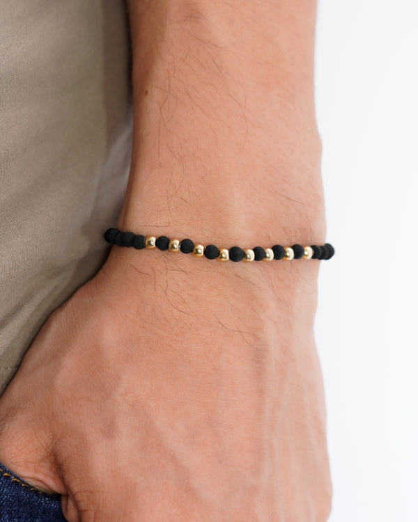 BRAZALETE 4MM INTERCALADO NEO NEGRO