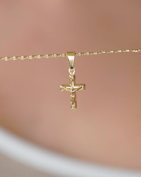 DIJE MINI CRISTO MADERO ED GOLD 1.7CM