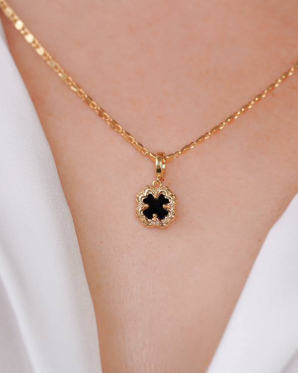 DIJE TREBOL LUXE NEGRO
