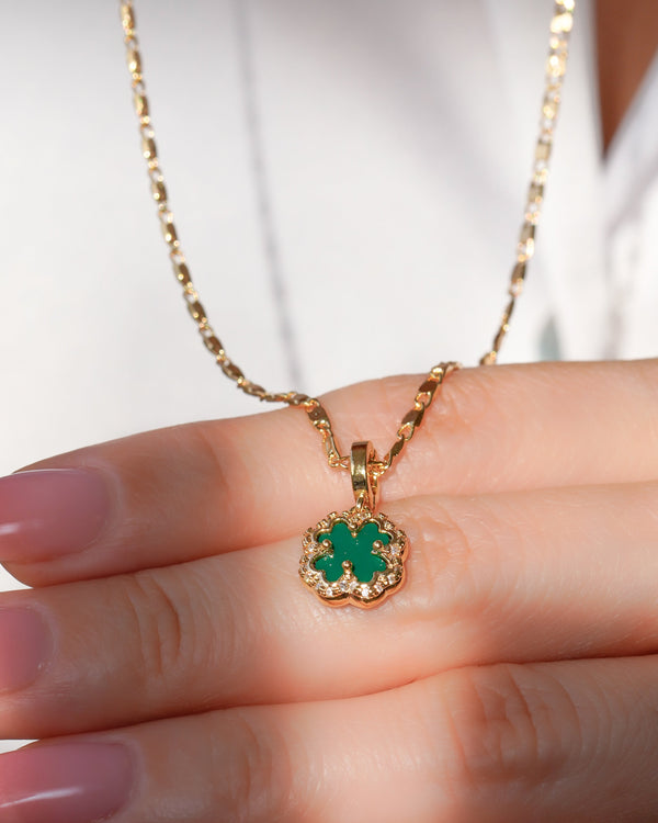 DIJE TREBOL LUXE VERDE ESMERALDA