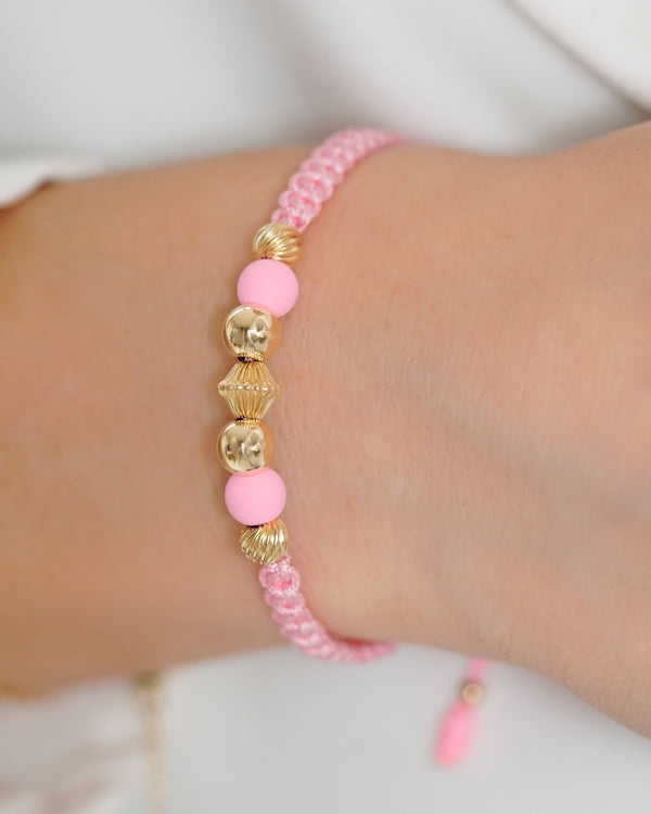 BRAZALETE ROSA IMPERIAL MACRAME 5MM-6MM
