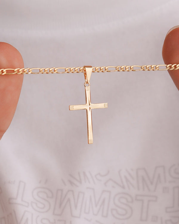 DIJE CRUZ PLANA DIAMANTADA 3CM