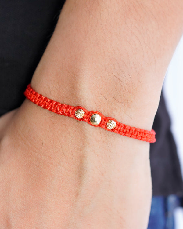 BRAZALETE MARAME INTERCALADO ROJO