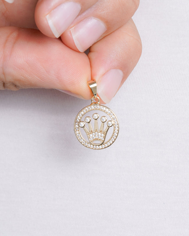 DIJE MEDALLA CORONA TIPO ORO RX 1.8CM