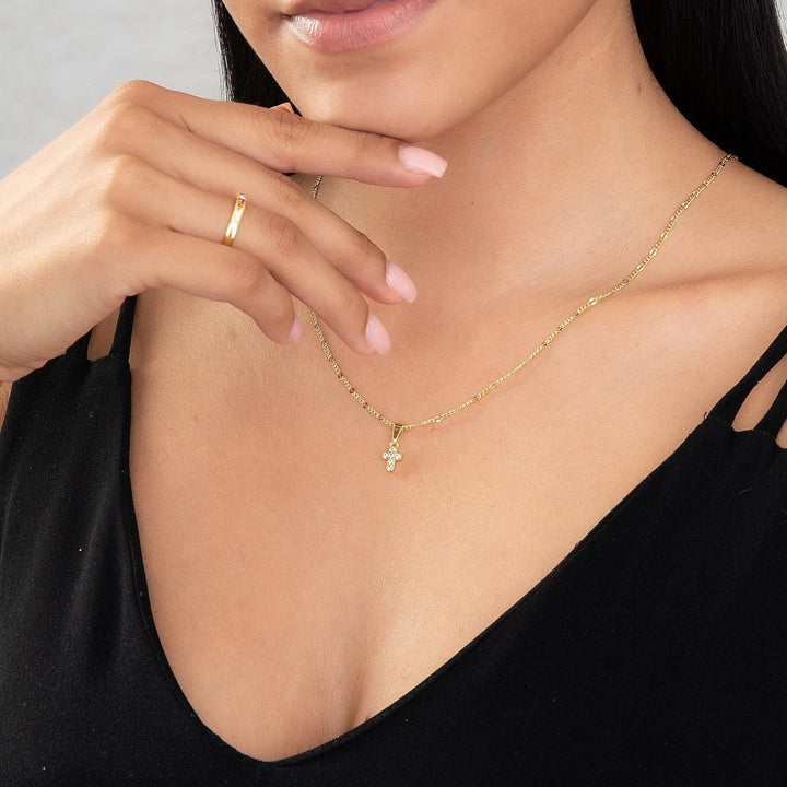 Dije Cruz mini circonias dlujo-joyeria
