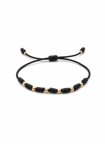 BRAZALETE 7 NUDOS DE PROTECCIÓN BALIN LISO NEGRO