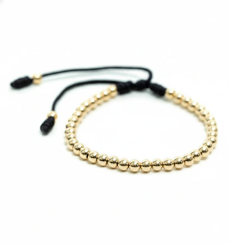 BRAZALETE FULL BALINES 4MM DORADO NEGRO