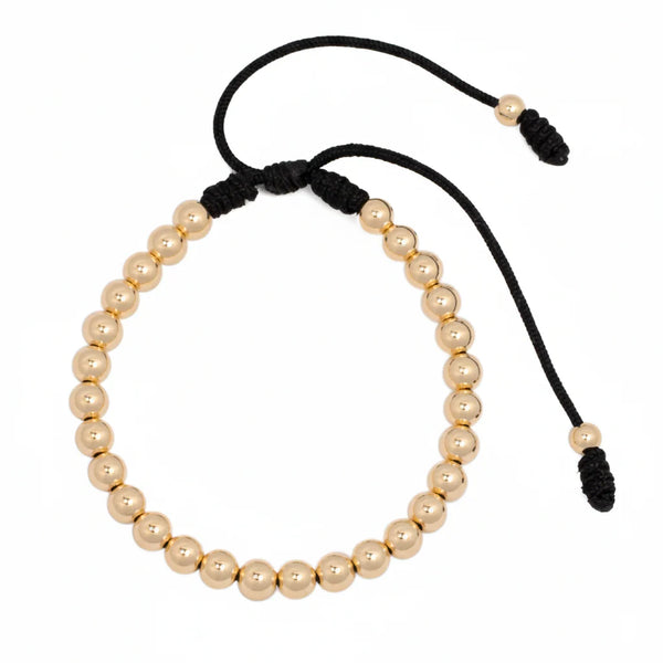 BRAZALETE FULL BALINES 6MM DORADO NEGRO