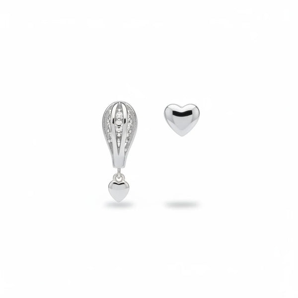 ARETE AMOR EN GLOBO DUO PLATA