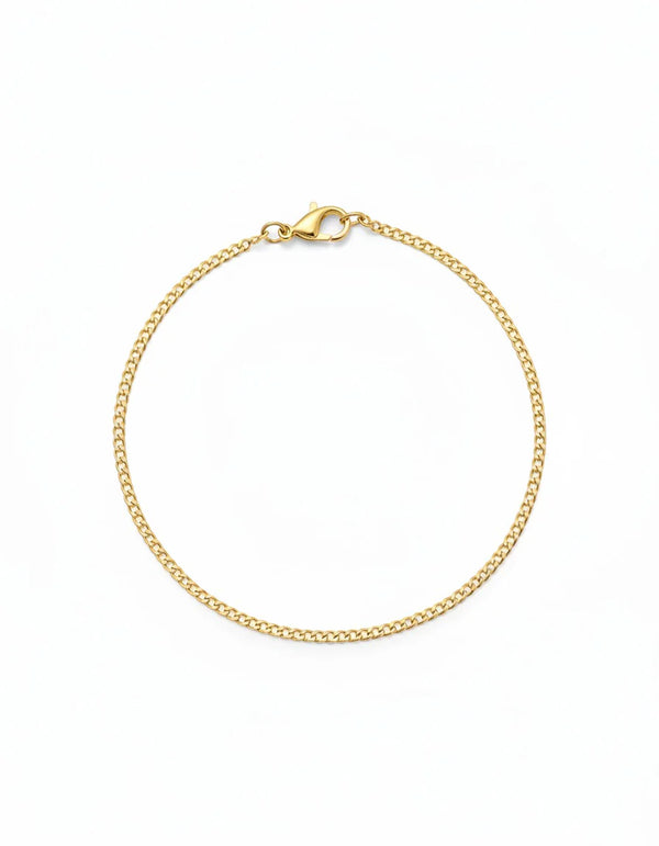 PULSERA CUBANA PLANA DIAMANTADA 2MM