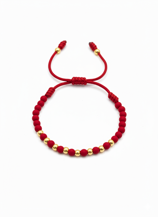 BRAZALETE 4MM INTERCALADO NEO ROJO