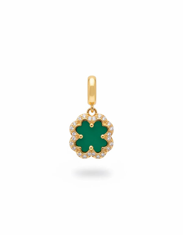 DIJE TREBOL LUXE VERDE ESMERALDA