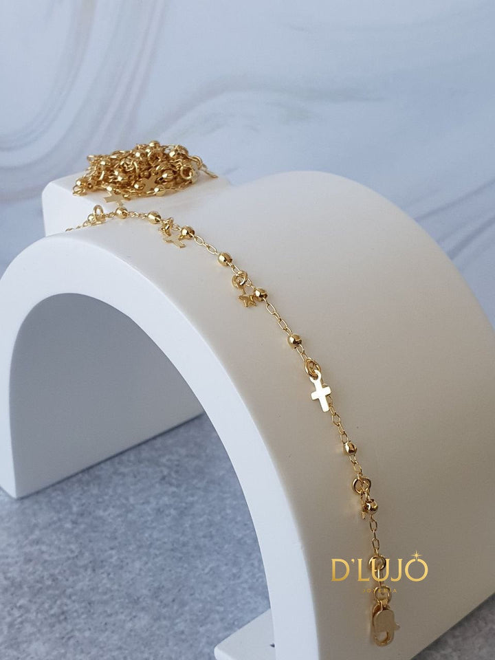 Tobillera estrella con cruces dlujo-joyeria