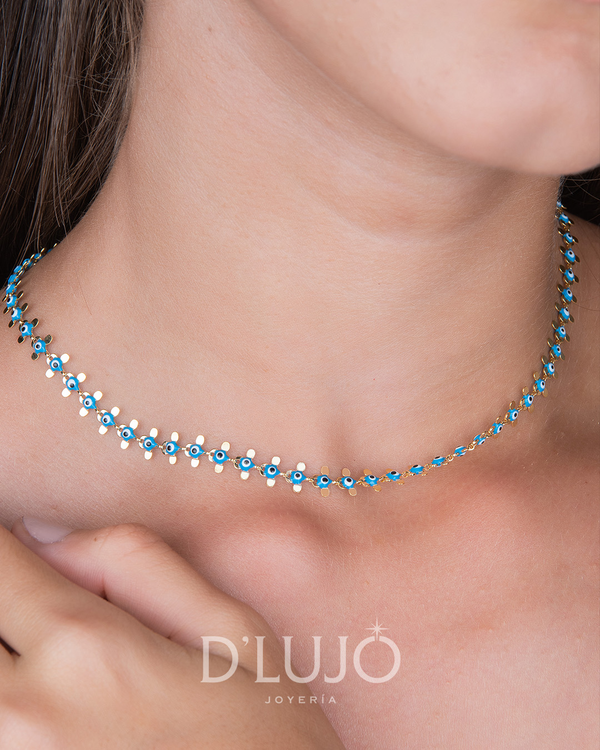Gargantilla ojo turco 40cm dlujo-joyeria