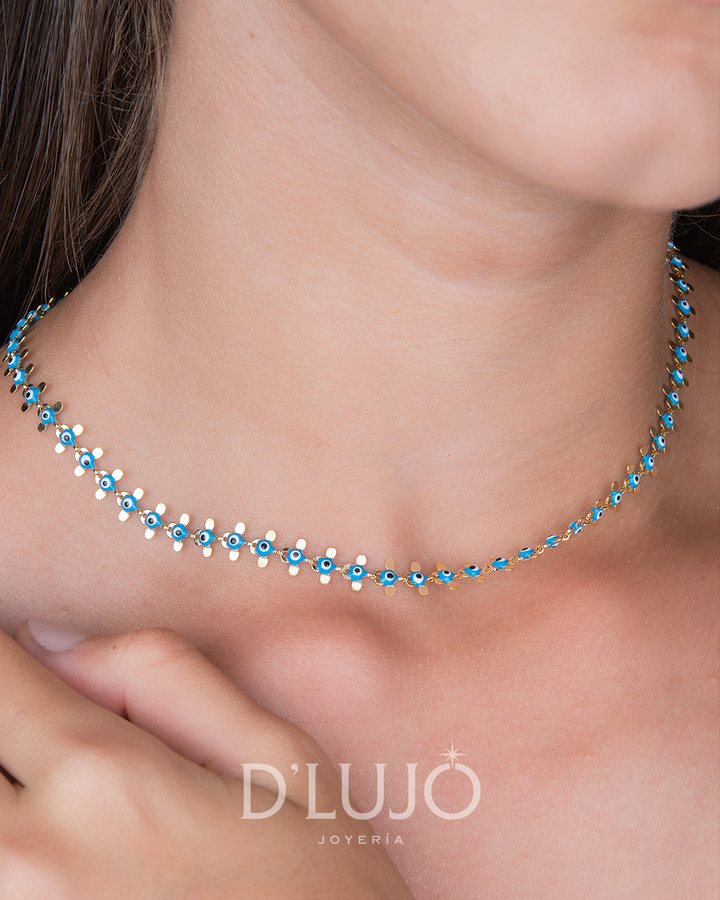Gargantilla ojo turco 40cm dlujo-joyeria